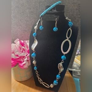 Blue and Silver Jewelry Set